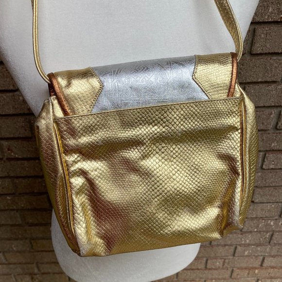 Vintage 80's HALA Gold Metallic Shoulder Bag Purse - Picture 15 of 15